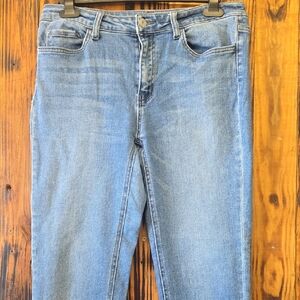 Vervet Classic Blue Denim Raw Hem Jeans Women's, 30